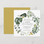 Waterverf foliage Uitnodiging voor 50ste trouwdag (Voorkant / Achterkant)