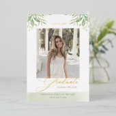 Waterverf Foliage verlaat het Afstuderen van de Fo Folie Uitnodiging (Staand Voorkant)