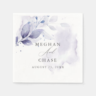 Waterverf Foliage Violet Napkins Servet