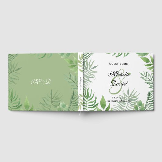 Waterverf Foliage Wedding Gastenboek (Volledig)