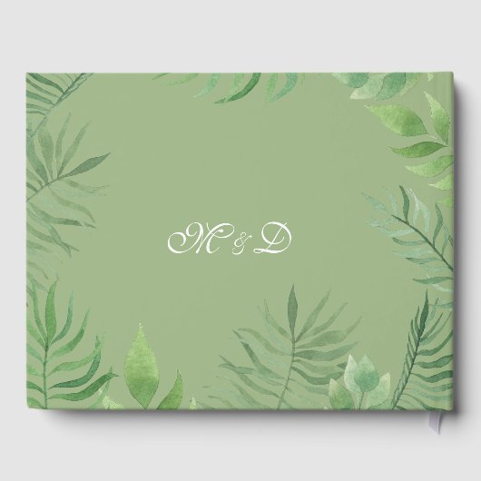 Waterverf Foliage Wedding Gastenboek (Achterkant)