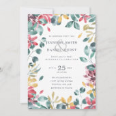 Waterverf Foliage Wedding Kaart (Voorkant)