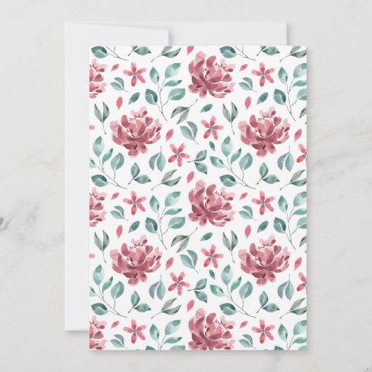 Waterverf Foliage Wedding Kaart (Achterkant)