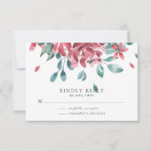 Waterverf Foliage Wedding RSVP Kaartje (Voorkant)