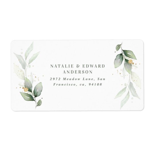 Waterverf foliën, metaalgoud, moderne etiket (Voorkant)