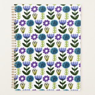 Waterverf Folk Art Flower Print Planner