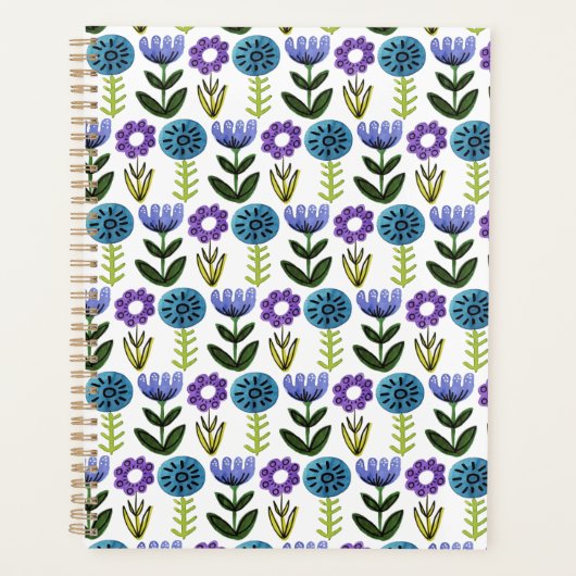 Waterverf Folk Art Flower Print Planner (Voorkant)