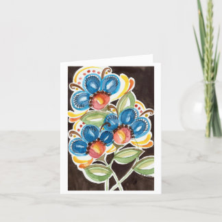 Waterverf Folk Art Notecard Bedankkaart