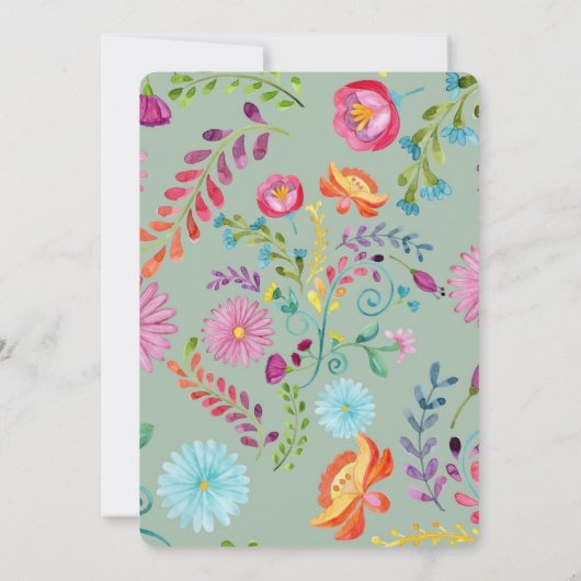 Waterverf Folk Flowers - (Achterkant)