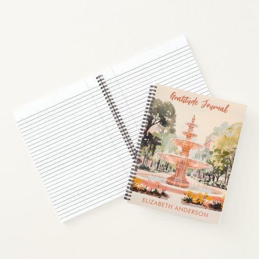 Waterverf Fontein Dankbaarheid Journaal Notitieboek (Binnen)