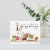 Waterverf Food Wine Prep Gepersonaliseerde Recepte Briefkaart (Staand voorkant)