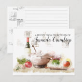 Waterverf Food Wine Prep Gepersonaliseerde Recepte Briefkaart (Voorkant / Achterkant)