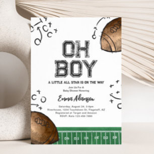 Waterverf Football Baby Douche Uitnodigingen