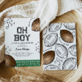 Waterverf Football Baby Douche Uitnodigingen