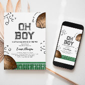 Waterverf Football Baby Douche Uitnodigingen