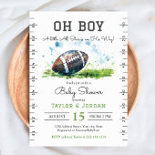 Waterverf Football Baby shower Uitnodiging