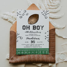 Waterverf Football Baby shower Uitnodiging