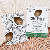 Waterverf Football Baby shower Uitnodiging