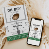 Waterverf Football Baby shower Uitnodiging