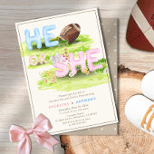 Waterverf Football Bow Hij of zij Gender Reveal Kaart