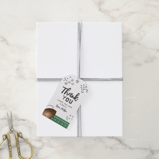 Waterverf Football dank u Cadeaulabel (Met Touw)