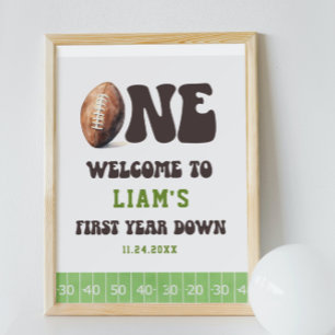 Waterverf Football Een 1e Verjaardag Welkomstbord Poster