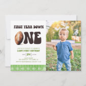 Waterverf Football Eerste jaar Down 1st Verjaardag Kaart (Voorkant)