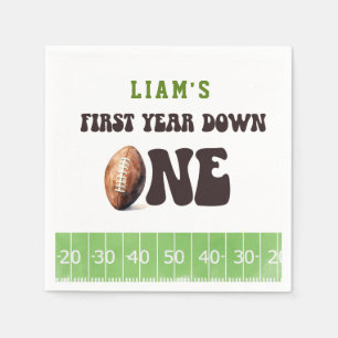 Waterverf Football Eerste jaar Down 1st Verjaardag Servet