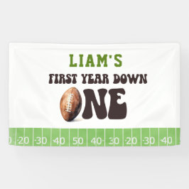 Waterverf Football Eerste jaar Down 1st Verjaardag Spandoek