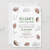 Waterverf Football eerste jaar Down Birthday Kaart (Voorkant)