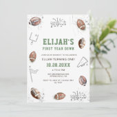 Waterverf Football eerste jaar Down Birthday Kaart (Staand voorkant)