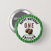 Waterverf Football eerste jaar naar beneden | 1e v Ronde Button 5,7 Cm (Voorkant /achterkant)