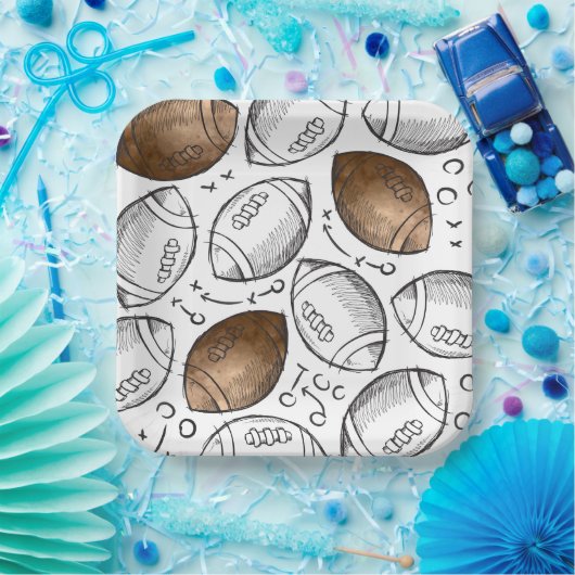 Waterverf Football Papier Borden Papieren Bordje (Feest)