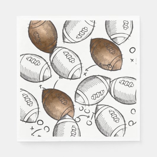 Waterverf Football papieren servetten (Voorkant)