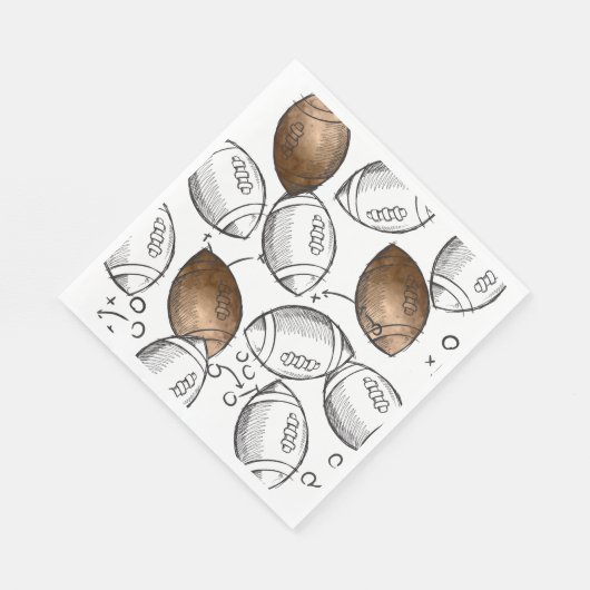 Waterverf Football papieren servetten (Hoek)