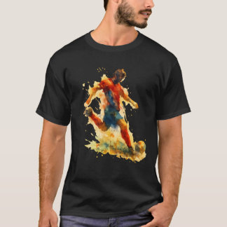 Waterverf Football T-shirt – Dynamic Soccer Art Sh