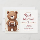 Waterverf Football Teddy Bear Baby shower Kaart (Voorkant)