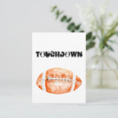 Waterverf Football "touchdown" Briefkaart (Staand voorkant)