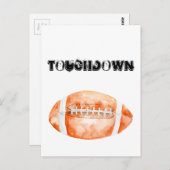 Waterverf Football "touchdown" Briefkaart (Voorkant / Achterkant)