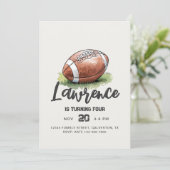 Waterverf Football Verjaardagsuitnodiging Kaart (Staand voorkant)