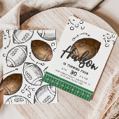 Waterverf Football Verjaardagsuitnodiging Kaart