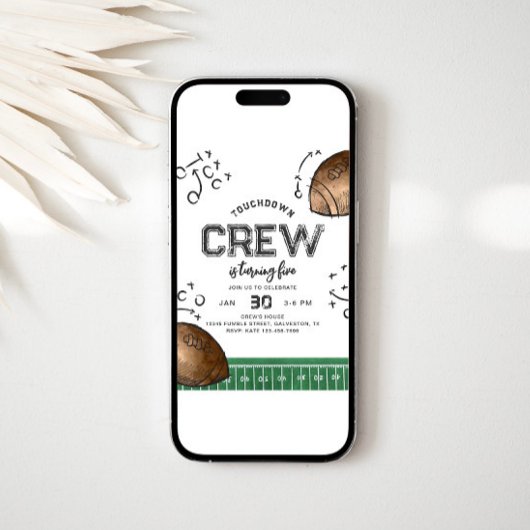 Waterverf Football Verjaardagsuitnodiging Kaart