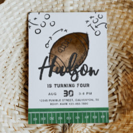 Waterverf Football Verjaardagsuitnodiging Kaart