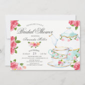 Waterverf Foral Tea Vrijgezellenfeest Kaart (Voorkant)