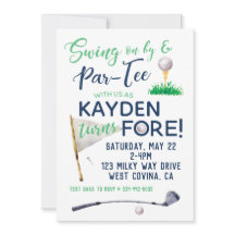 Waterverf FORE Golf Birthday Uitnodiging