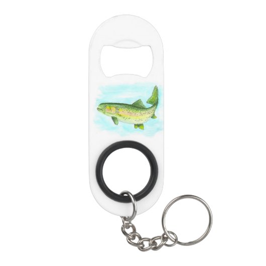 Waterverf forel flesopening mini flessenopener (Achterkant)