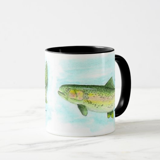 Waterverf forel Mok (Voorkant rechts)
