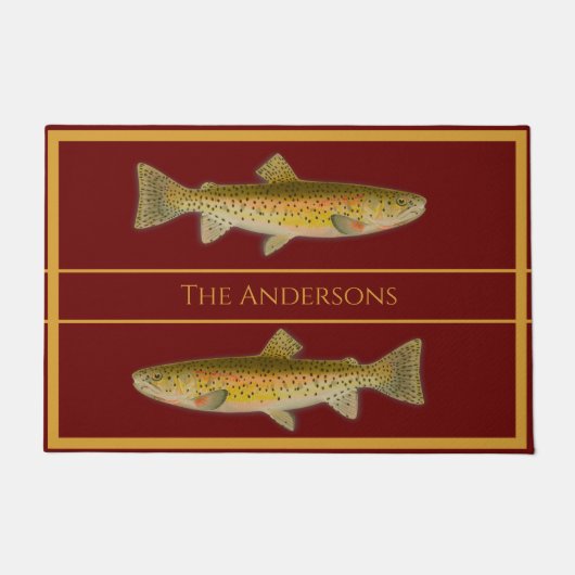 waterverf forel patroonhormoon deurmat (Voorkant)