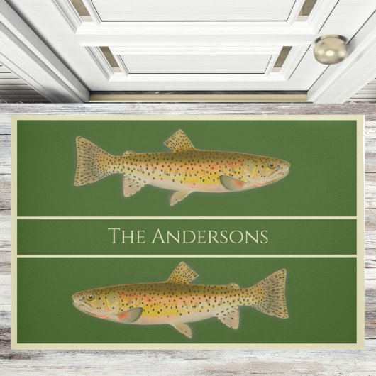 waterverf forel patroonhormoon deurmat