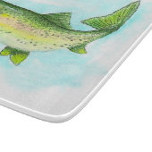 Waterverf forel snijplank (Hoek)